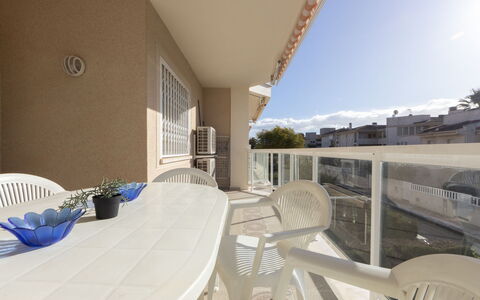 Costa Blanca Iii: Shade, Apartment, Balcony, Landscaping, Yard, Outdoor Furniture, Villa