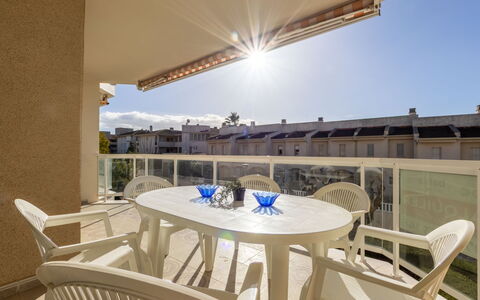 Costa Blanca Iii: Shade, Apartment, Balcony, Landscaping, Yard, Outdoor Furniture, Villa