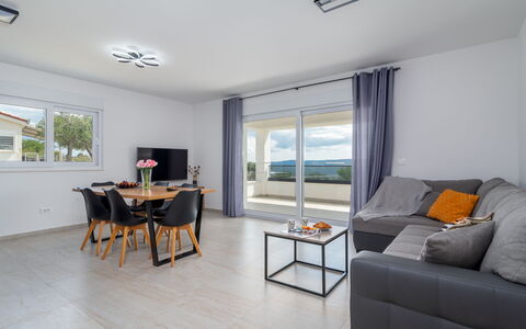 Ria with Heated Pool: Flooring, Floor, Interior Design, Furniture, Home, Apartment, Wood Flooring, Ceiling, Living Room