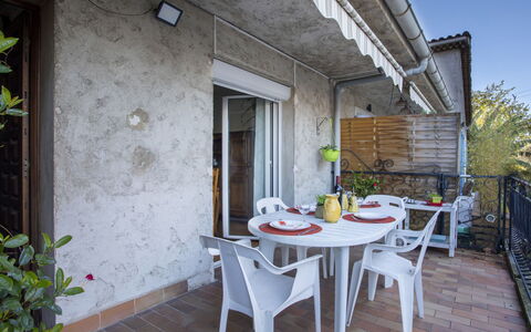 Maison Valensole: Furniture, Outdoor Furniture, Flowerpot, Chair, Outdoor Table, Houseplant, Backyard, Balcony, Shade, Kitchen & Dining Room Table