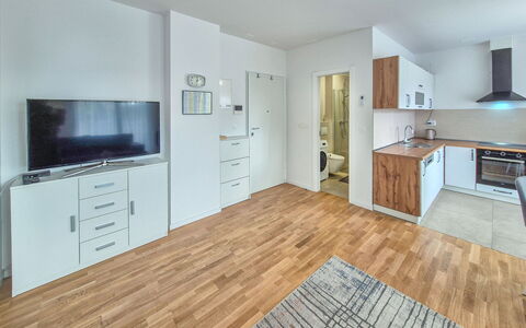 Marija: Interior Design, Flooring, Floor, Room, Apartment, Ceiling, Wood Flooring, Hardwood, Wood Stain, Cabinetry