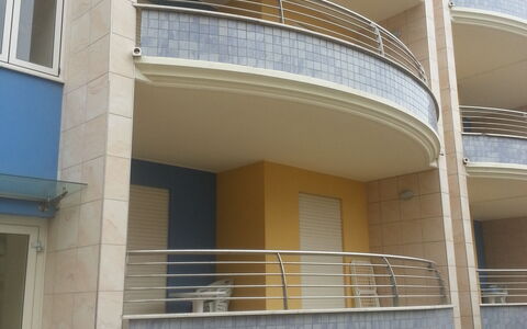 Residence Villarosa Pool and Beach: Apartment, Balcony, Glass, Shade, Handrail, Daylighting, Home Door