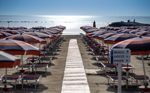 Residence Villarosa Pool and Beach: Beach, Sea, Shade, Coast, Umbrella, Ocean, Outdoor Furniture, Shore, Sand, Sunlounger