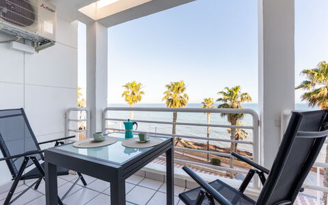 El Faro Ii: Furniture, Interior Design, Chair, Apartment, Balcony, Sea, Glass, Shade, Kitchen & Dining Room Table, Coffee Table