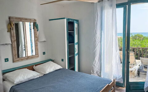 Casa Blue: Furniture, Wood, Bedroom, Bed, Chair, Floor, Linens, Sea, Bedding, Bed Sheet