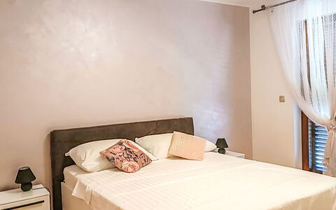 Villa Križanci: Furniture, Bed, Wall, Interior Design, Bedroom, Wood, Bed Sheet, Bedding, Floor, Flooring