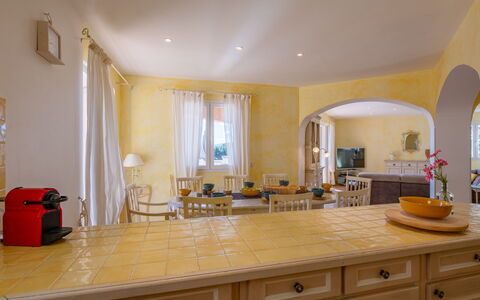 La Figuière: Furniture, Interior Design, Kitchen, Countertop, Flooring, Floor, Wood, Cabinetry, Ceiling, Room