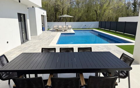 Jagoda: Furniture, Outdoor Furniture, Wood, Swimming Pool, Flooring, Outdoor Table, Floor, Chair, Composite Material, Shade