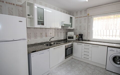 Roca Mas Mato: Kitchen, Kitchen Appliance, Major Appliance, Countertop, Flooring, Cabinetry, Interior Design, Floor, Wood, Home Appliance