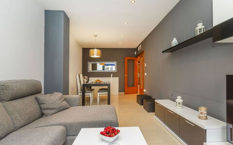 Solymar: Interior Design, Furniture, Flooring, Wood, Floor, Ceiling, Room, Television, Living Room, Home
