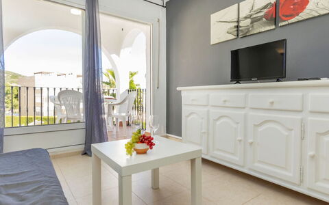 Las Calas: Interior Design, Apartment, Bedding, Bed, Bedroom, Living Room, Lamp