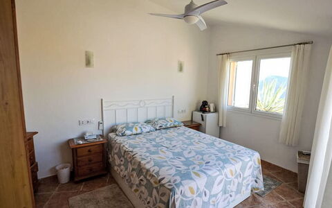 Cortijo Cabrera: Furniture, Bedroom, Bed, Wood, Bed Sheet, Bedding, Interior Design, Floor, Flooring, Ceiling