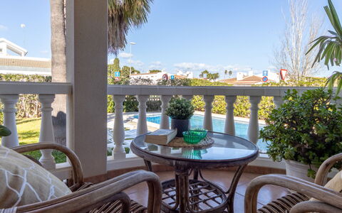 Primavera: Porch, Balcony, Baluster, Shade, Column, Eco Hotel, Chair, Outdoor Furniture, Flowerpot, Houseplant