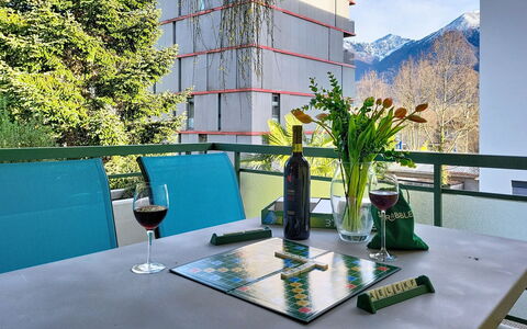 Apt. Hermosa: Chair, Glass, Balcony, Houseplant, Kitchen & Dining Room Table, Eco Hotel, Coffee Table