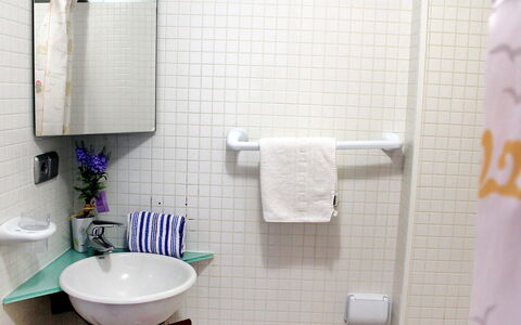Elegance: Bathroom, Room, Purple, Tile, Property, Toilet, Plumbing Fixture, Bathroom Accessory, Wall, Interior Design