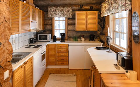 Janttara: Wood, Kitchen, Countertop, Interior Design, Flooring, Furniture, Sink, Ceiling, Wood Stain, Floor