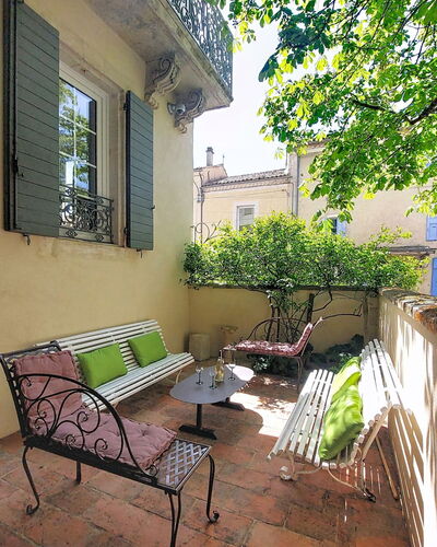 L Ancien Hôtel Creste: Furniture, Interior Design, Flooring, Chair, Floor, Table, Kitchen & Dining Room Table, Shade, Ceiling, Wood Stain