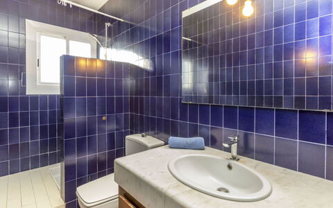 Argentona 642: Blue, Flooring, Plumbing Fixture, Bathroom, Floor, Tile, Interior Design, Tap, Sink, Plumbing
