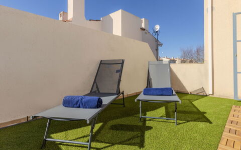 Ca la Flama: Furniture, Apartment, Outdoor Furniture, Chair, Shade, Balcony