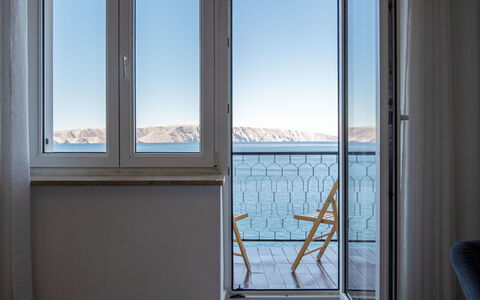 Senj 122: Sea, Floor, Ocean, Balcony, Glass, Hardwood, Shade, Daylighting, Home Door, Sound