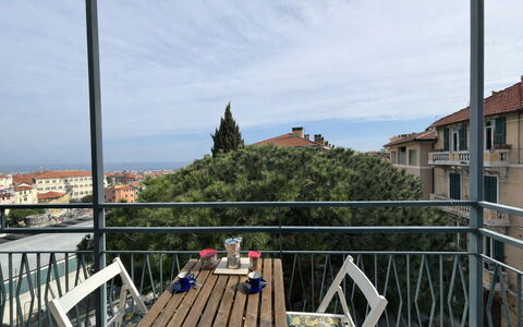 Casa Mimin, Vista Mare, Adults Only, Sanremo: Urban Design, Apartment, Balcony, Outdoor Furniture, Shade, Chair, Handrail
