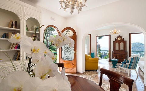 Villa Sam: Furniture, Interior Design, Flooring, Table, Floor, Ceiling, Chair, Lighting, Room, Living Room