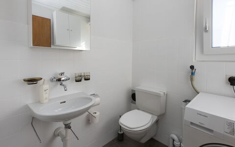 Sous-Le-Moulin: Toilet Seat, Bathroom Sink, Bathroom, Sink, Plumbing Fixture, Toilet, Flooring, Wall, Interior Design, Floor
