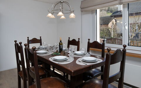 Sous-Le-Moulin: Furniture, Interior Design, Flooring, Table, Dining Room, Wood, Chair, Kitchen & Dining Room Table, Ceiling, Room
