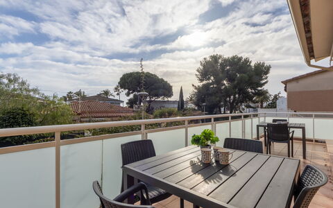 Cambrils 68: Furniture, Outdoor Furniture, Balcony, Porch, Outdoor Table, Chair, Deck, Shade, Kitchen & Dining Room Table, Patio
