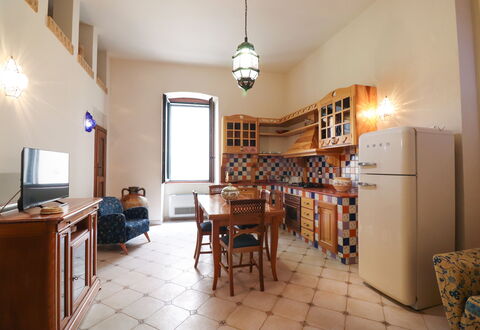 Cariddi Dimora Otranto: Interior Design, Flooring, Furniture, Floor, Ceiling, Kitchen, Room, Countertop, Cabinetry, Apartment