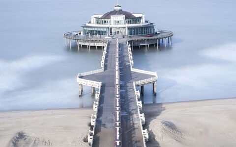 Sand Beach: Water, Horizon, Pier, Sea, Coastal And Oceanic Landforms, Ocean, Beach, Boardwalk, Coast