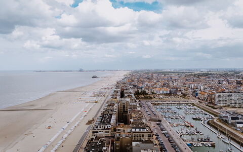 Sand Beach: Daytime, Urban Area, Horizon, City, Landscape, Metropolitan Area, Residential Area, Urban Design, Aerial Photography, Bird'S-Eye View