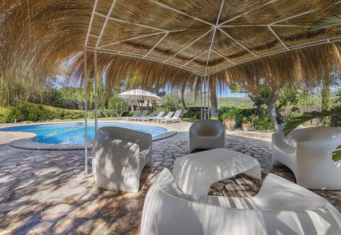 Can Cabana: Outdoor Furniture, Furniture, Swimming Pool, Resort, Shade, Chair, Eco Hotel, Umbrella, Landscaping, Sunlounger