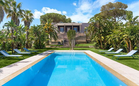 Villa Rebecca: Blue, Swimming Pool, Resort, Eco Hotel, Estate, Leisure, Villa, Landscaping, Hacienda, Sunlounger