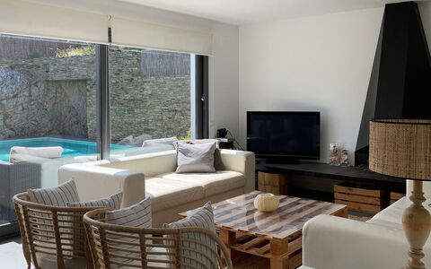 Villa Luisa: Furniture, Interior Design, Couch, Flooring, Floor, Living Room, Room, Lighting, Apartment