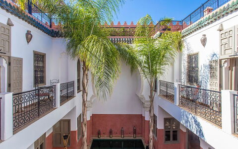 Riad Special: Composite Material, Balcony, Courtyard, Hacienda, Mansion, Estate, Water Feature, Symmetry, Villa, Daylighting