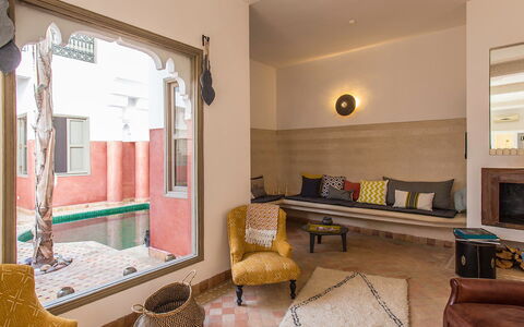 Riad Special: Wall, Flooring, Floor, Interior Design, Home, Ceiling, Room, Wood Stain, Living Room