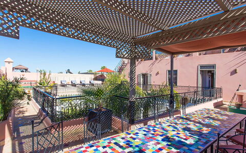 Riad Special: Balcony, Chair, Design, Eco Hotel, Outdoor Furniture, Courtyard, Houseplant, Outdoor Structure