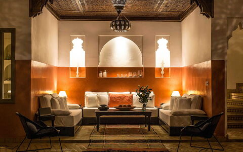 Riad Special: Furniture, Interior Design, Lighting, Flooring, Ceiling, Floor, Couch, Room, Light Fixture, Living Room