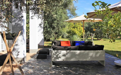 Villa Susan: Furniture, Outdoor Furniture, Shade, Garden, Chair, Landscaping, Sunlounger, Lawn, Yard, Eco Hotel