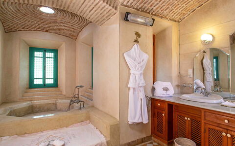Villa Royale: Interior Design, Flooring, Floor, Plumbing Fixture, Furniture, Bathroom Sink, Ceiling, Bathroom, Sink, Plumbing