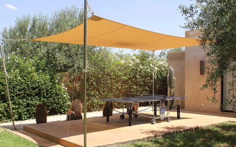 Villa Noria: Shade, Canopy, Outdoor Furniture, Garden, Outdoor Structure, Patio, Outdoor Table, Backyard, Yard
