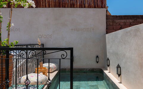 Riad Ali: Composite Material, Swimming Pool, Tile, Flowerpot, Houseplant, Courtyard, Water Feature, Flagstone