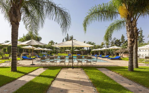 Le Palais du Roi: Blue, Outdoor Furniture, Umbrella, Resort, Swimming Pool, Shade, Sunlounger, Leisure, Eco Hotel