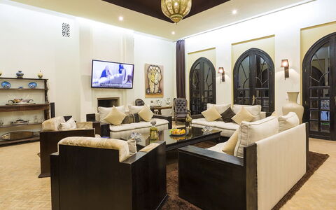 Le Palais du Roi: Furniture, Interior Design, Flooring, Couch, Floor, Ceiling, Room, Lighting, Living Room, Home