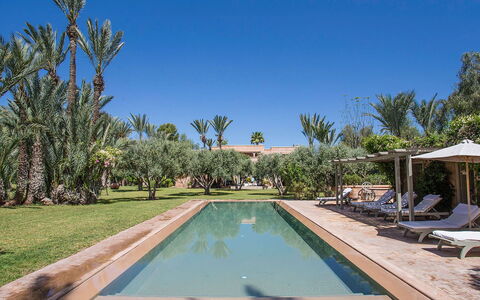 Villa Hasna: Swimming Pool, Resort, Hacienda, Outdoor Furniture, Estate, Shade, Eco Hotel, Landscaping, Sunlounger