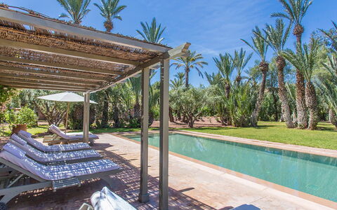 Villa Hasna: Swimming Pool, Resort, Outdoor Furniture, Shade, Eco Hotel, Hacienda, Sunlounger, Landscaping, Hotel