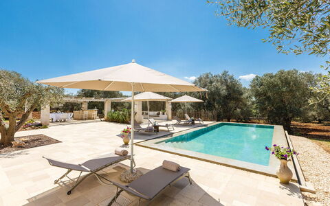 Villa Olivella: Swimming Pool, Outdoor Furniture, Resort, Shade, Chair, Landscaping, Estate, Flagstone, Villa, Sunlounger