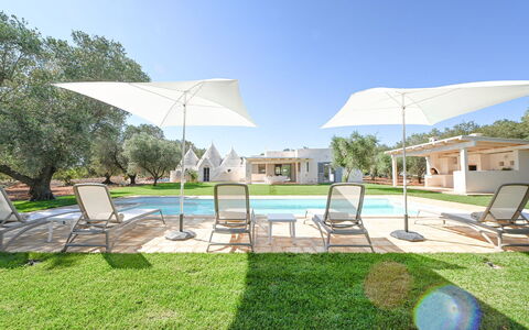 Trulli Heaven: Shade, Estate, Swimming Pool, Lawn, Garden, Landscaping, Yard, Hacienda, Park, Design
