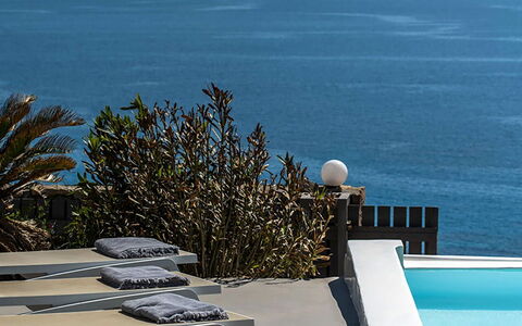Villa Apollonia: Body Of Water, Horizon, Sea, Coastal And Oceanic Landforms, Ocean, Coast, Outdoor Furniture, Shade, Beach, Chair